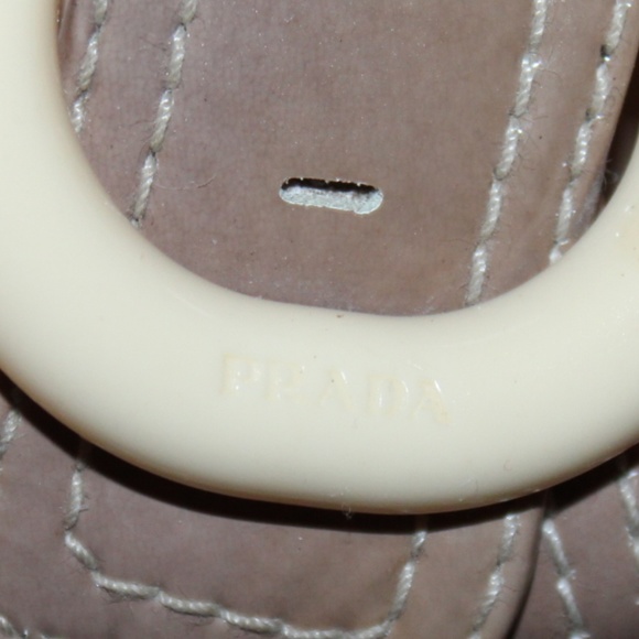 SOLD - Prada Two Tone Large Buckle Italy Heels 40/US 10 - Picture 3 of 8